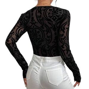 Black Mesh Bodysuit Size XL